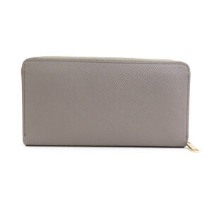 Celine round leather wallet long greige zipper